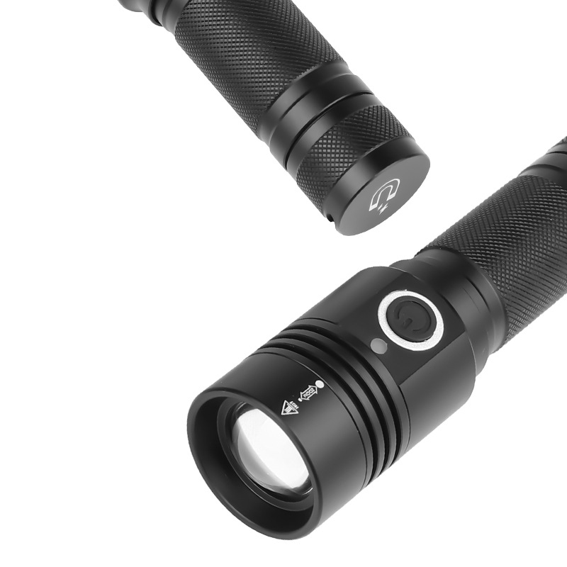 Crossover nuevo XHP50 luz brillante linterna telescópica USB recargable inferior con imán de mano pequeña linterna Specification image