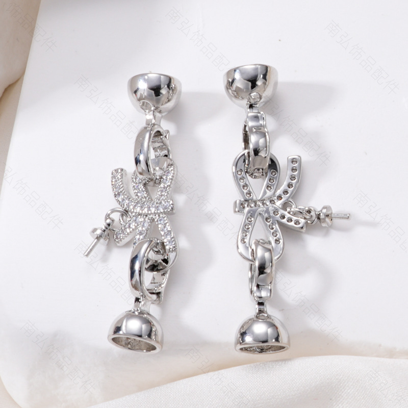Zhuji pearl necklace buckle 8-shaped buckle, handcrafted end buckle, connecting buckle, mother-and-child buckle, sweater chain, universal buckle, DIY accessories Specification image