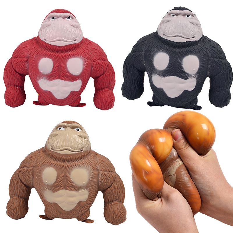 Douyin's same style of release gorilla stress relief Pinch Fun, funny King's stress-relieving gorilla Stress relief magic tool, direct sales from foreign trade wholesale factory, trendy toy