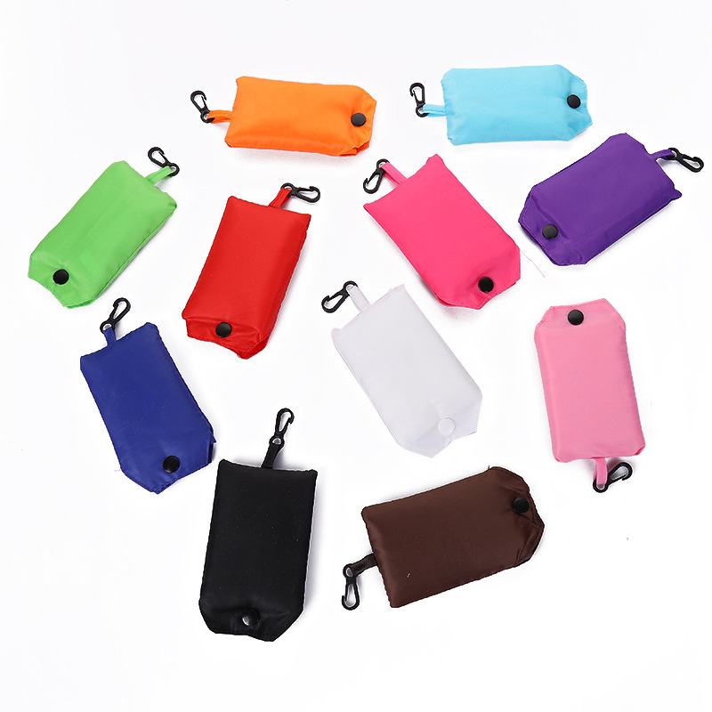 厂家现货批发 纯色折叠环保购物袋可印logo 190T涤纶收纳手提包袋