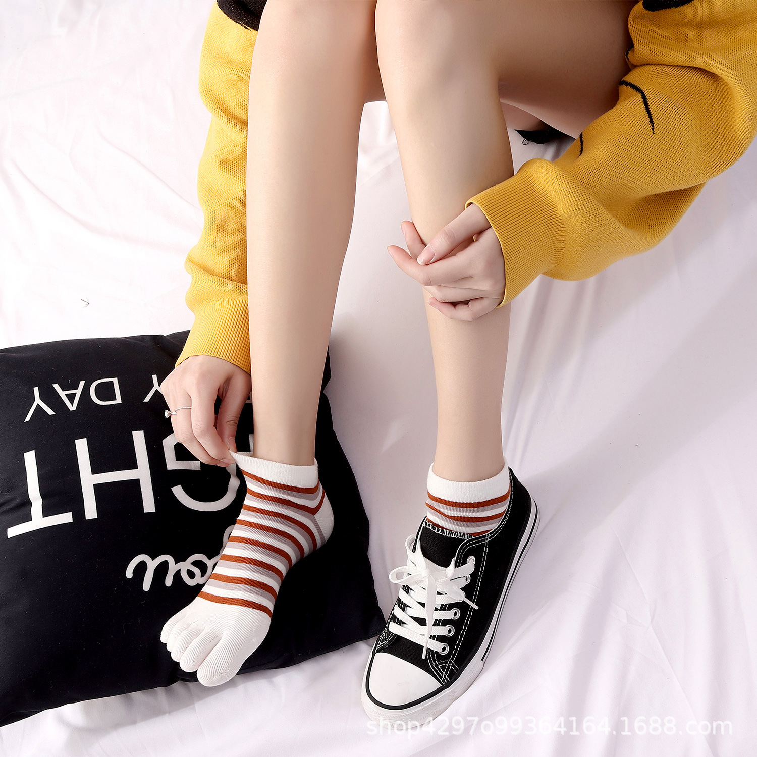 运动、休闲棉袜实物图