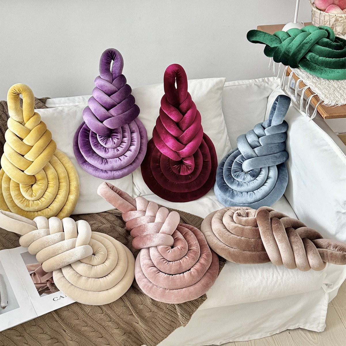 竖琴抱枕北欧ins风编织沙发靠背靠枕装饰新款亚马逊希音temu代发