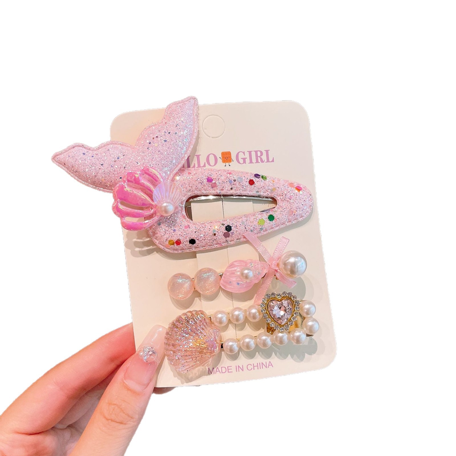 2025 New style Starfish Shell duckbill clip, children's hair clip, girls' side bangs clip, headwear, forehead broken hair clip Item Picture