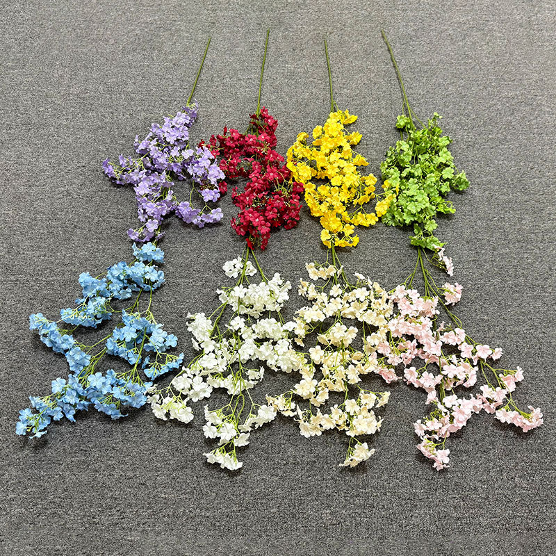 仿真花DIY发饰配件/假花/5朵塑膠花/仿真花/假花批发产品图