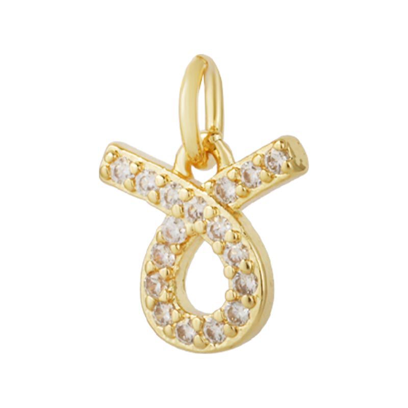 Twelve zodiac sign small pendants, earrings, pendants, Leo micro-inlaid zircon DIY bracelet, necklace accessories Item Picture