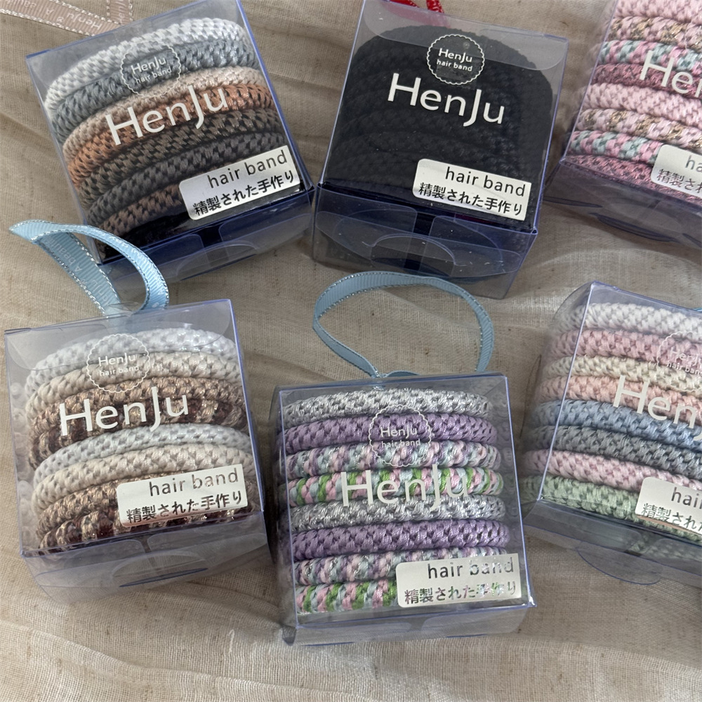 Box-packed basic braided rubber band, high elasticity and durability, thickened rubber band, basic hair rope, high ponytail hair rope, new daily style Application Scenario