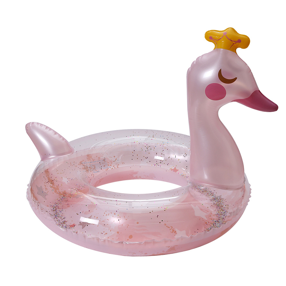 Cross-border new Crown Swan swimming ring, Instagram pink swan children's thickened seat ring, armpit swimming ring wholesale Item Picture