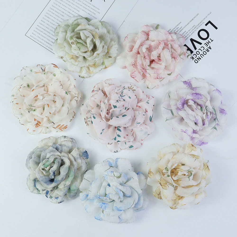 网红夏日欧根纱小碎花朵发夹配件甜美少女法式发绳饰品辅料批发