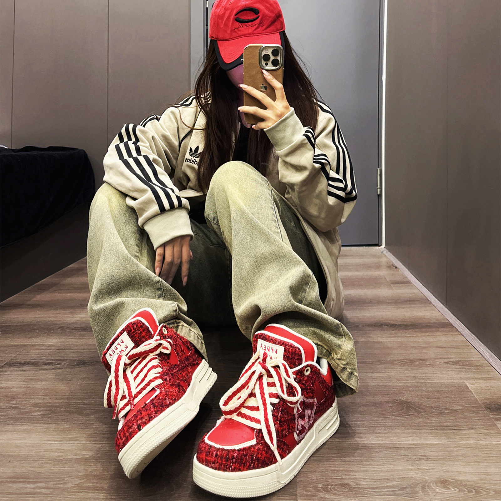 New Year's Edition Snake Year Limited original designer bread shoes, men's shoes, men's trendy shoes, red men's and women's board shoes details Picture