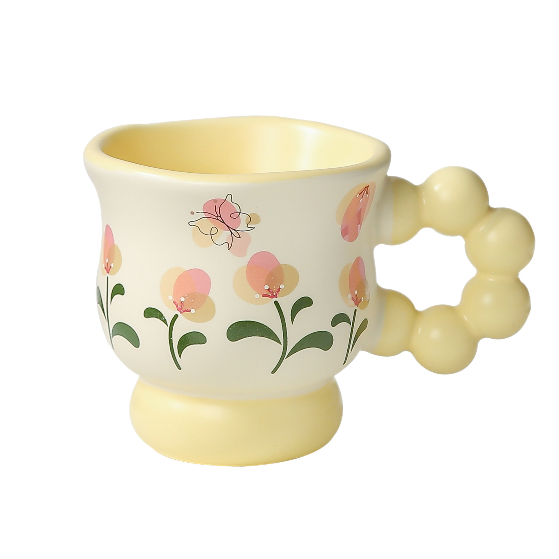 Creative flower mugs, household ceramic cups, high appearance level water cups, birthday gifts for girls, souvenirs, coffee cups Item Picture