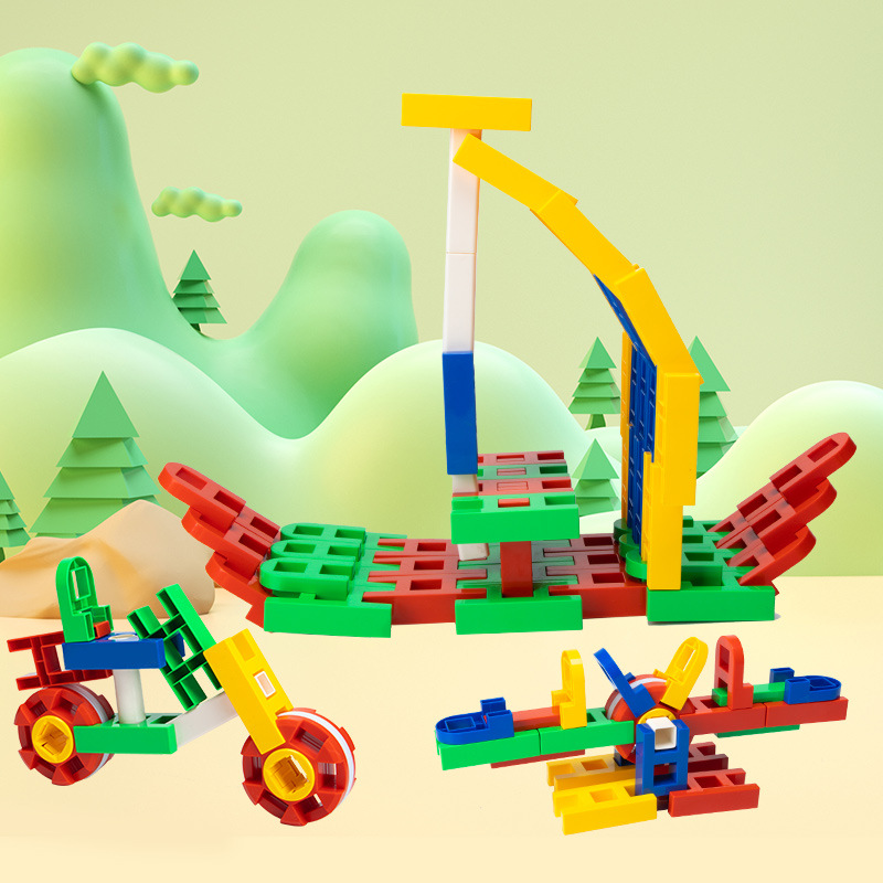 跨境外贸热卖大颗粒赛车幼儿童积木玩具DIY益智拼搭塑料积木批发产品图