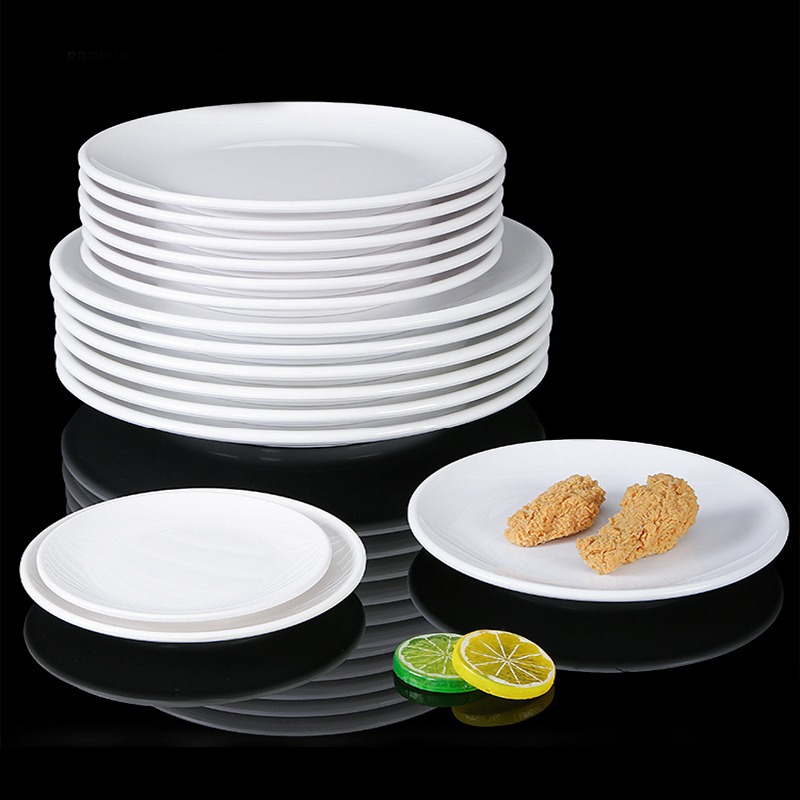 Melamine tableware, self-service plates, commercial bone plates, fast food restaurant stir-frying plates, hotel restaurant flat plates, restaurant special plates details Picture