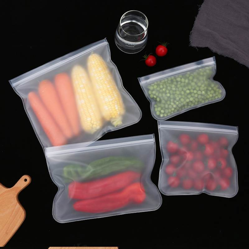 Sealed bags, food bags, self-sealing household plastic bags, thickened refrigerator preservation bags, frosted storage and freezing portioning bags