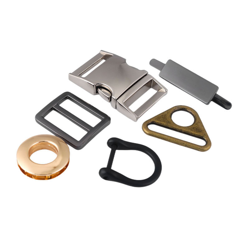 Wholesale of luggage hardware accessories from the manufacturer, including traction ropes, hooks, alloy dog buckles, rotating hooks, keychains, and gun buckles Item Picture