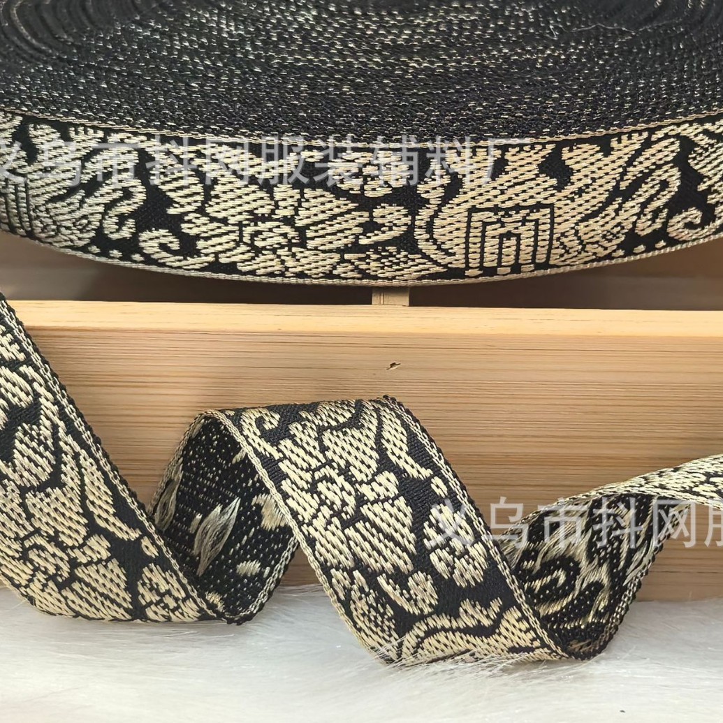 2cm retro ethnic style gold thread texture hair accessories, headwear, performance costume accessories, gift box with packaging strap in stock Specification image