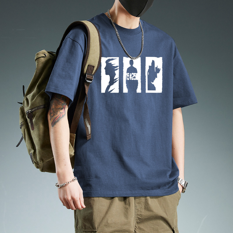 纯棉短袖圆领T恤正肩宽松薄款修身韩版设计感潮品小太阳标潮款