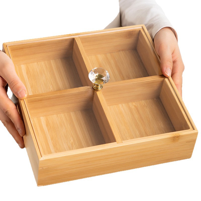 أطباق فاكهة مربعة من أطباق الفواكه، من الخيزران، لصنع الشاي Item Picture