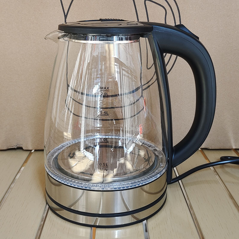 Wholesale high borosilicate glass electric kettles, large-capacity household water boilers and tea brewers, transparent for export details Picture
