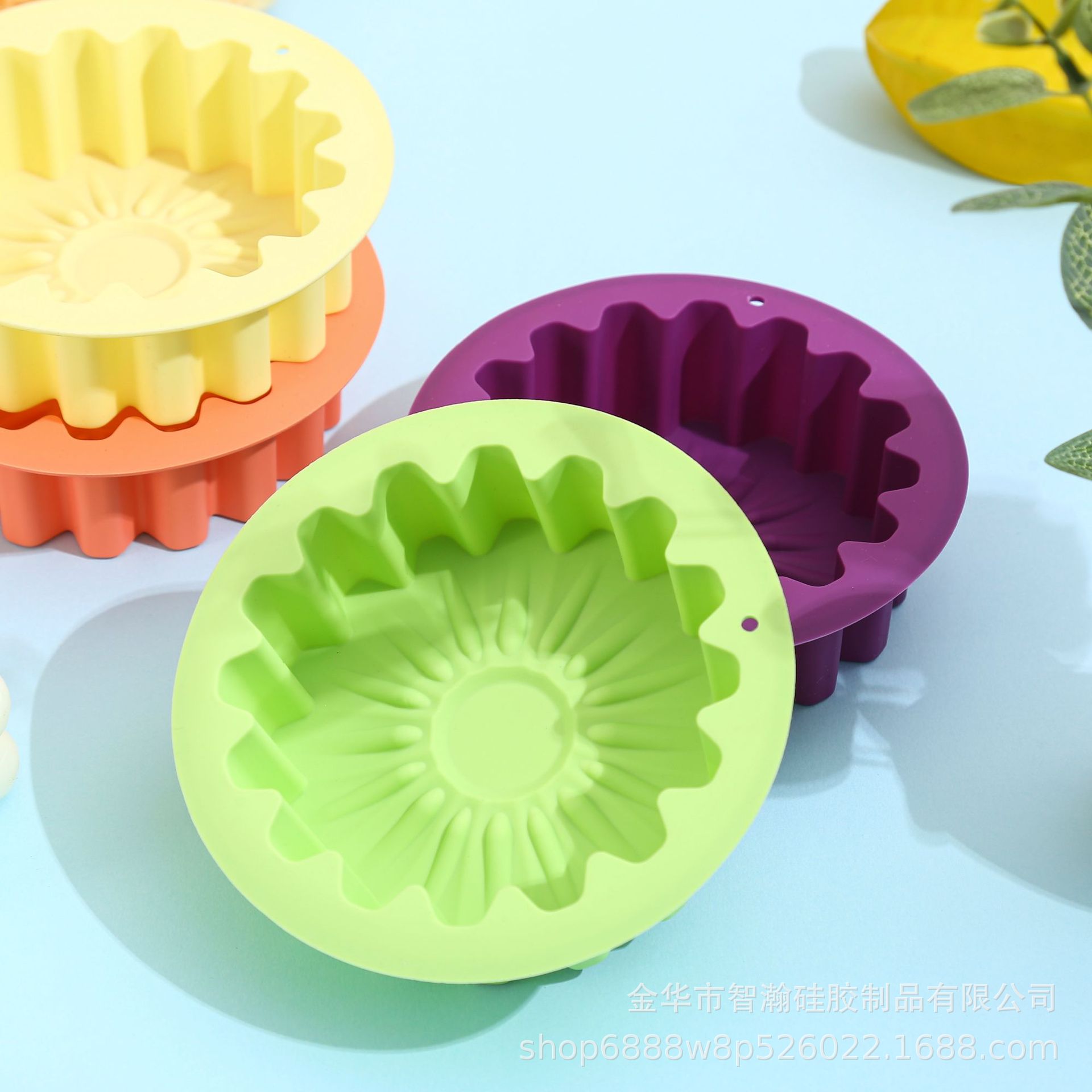 跨境烘焙模具食品级硅胶小雏菊太阳花蛋糕模花型DIY蛋糕模具批发
