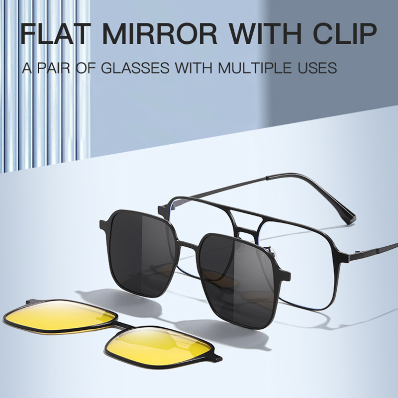 陈伟霆同款太阳镜三合一磁吸套镜偏光近视眼镜夜视多功能防晒墨镜