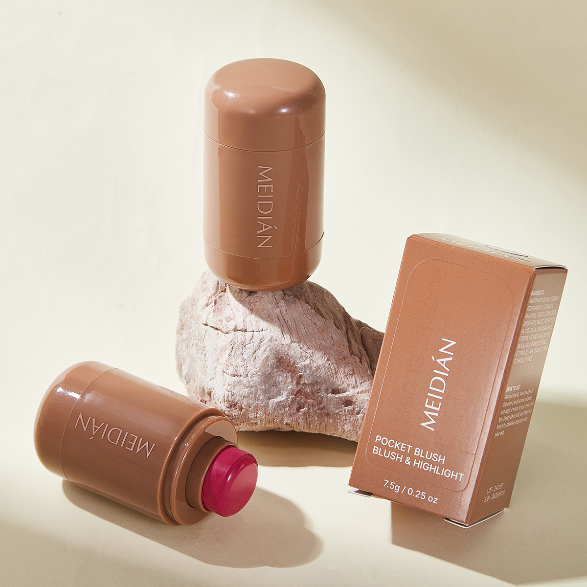 【跨境专供】魅点高光修容持久腮红棒单色哑光显白显气色腮红膏