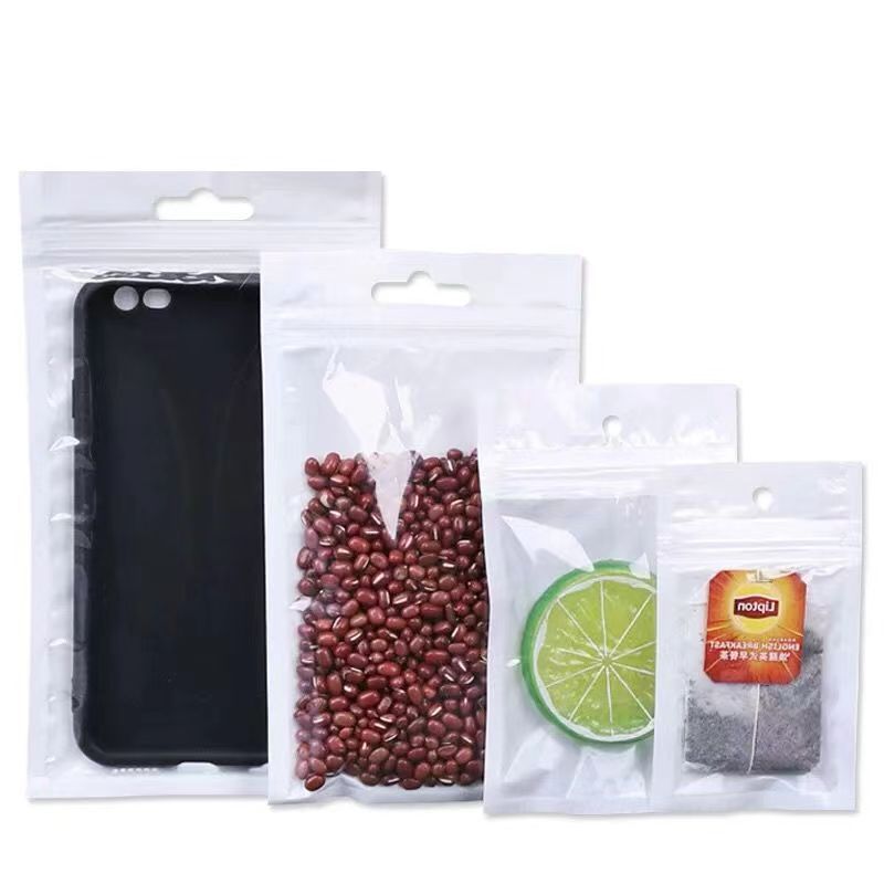 Pearlescent bags, yin-yang self-sealing bags, semi-transparent plastic jewelry gift bags, mobile phone cases, data cables, zipper packaging bags Item Picture