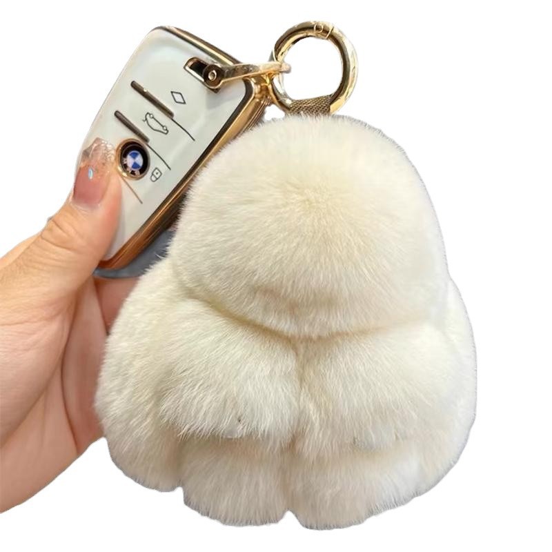 Genuine cute rex rabbit plush toys, little rabbits, car keychains, pendants, plush wholesale dolls, dead hanging decorations, rabbits Item Picture