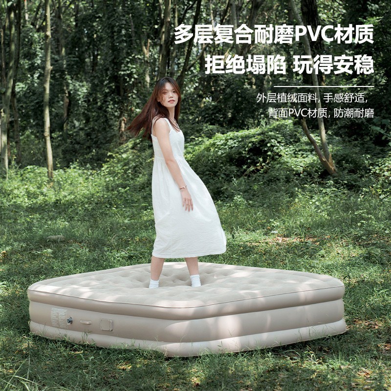 新款自动充气加高床垫户外露营帐篷充气垫家用一键充气床垫批发细节图