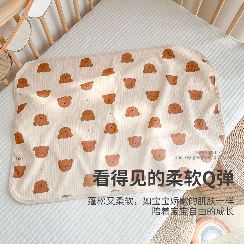 Baby waterproof, washable, crumpled cotton, breathable, anti-wetting bed, anti-slip, adult menstrual pad details Picture
