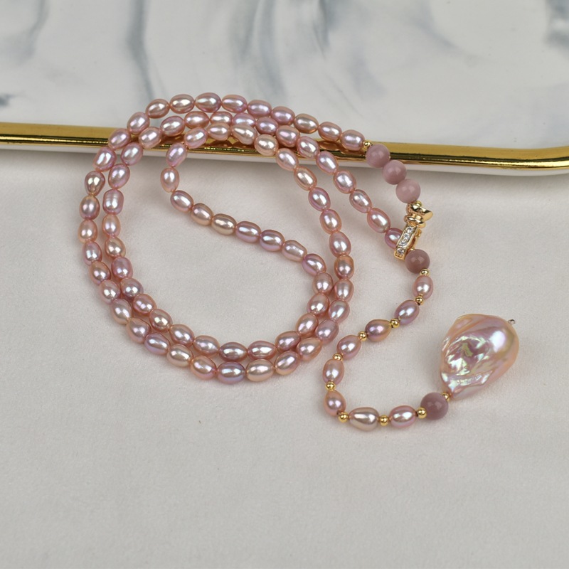 2025 New universal buckle sweater chain, long Baroque fishtail natural freshwater pearl necklace, elegant 925 silver details Picture