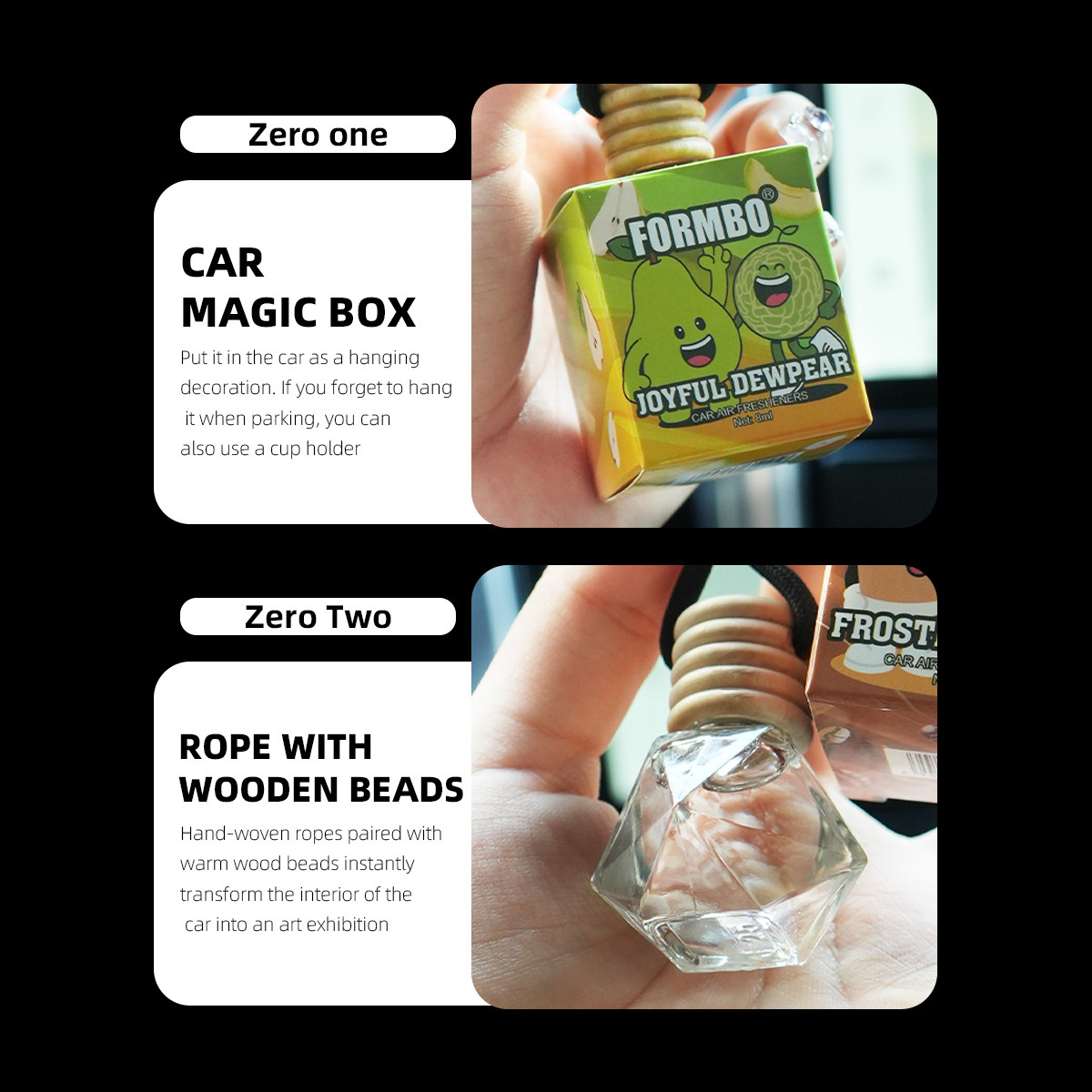 【 Cross-border Exclusive 】FORMBO Car Aroma Diffuser, Car Odor Removal and Air Freshening, Car Hanging Decoration, Car Aroma Diffuser Specification image