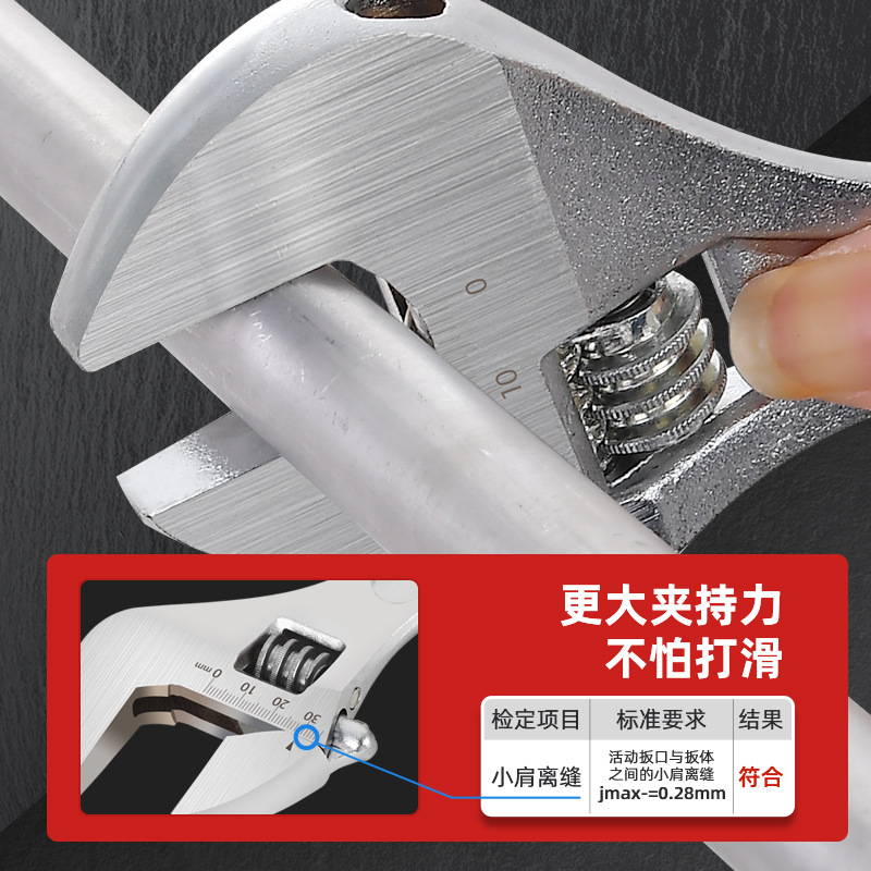 Factory wholesale nickel-plated adjustable wrench sets, manual adjustable wrenches, multi-functional adjustable wrenches, auto repair workers details Picture