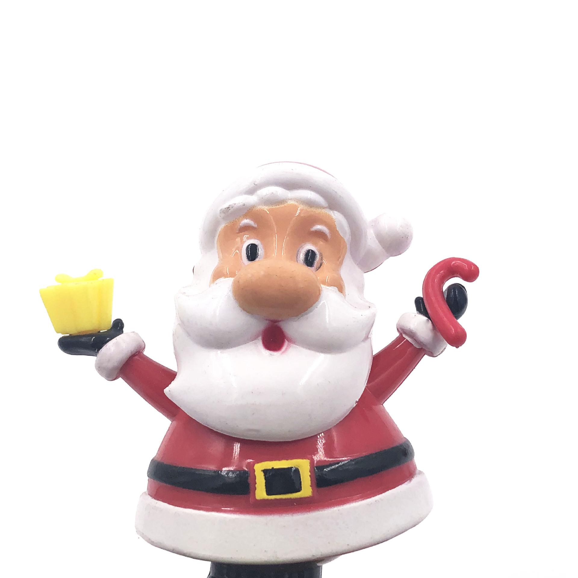 Santa Claus solar figurine, shaking head doll, walking stick, Christmas car heating, can swing, sample available Item Picture