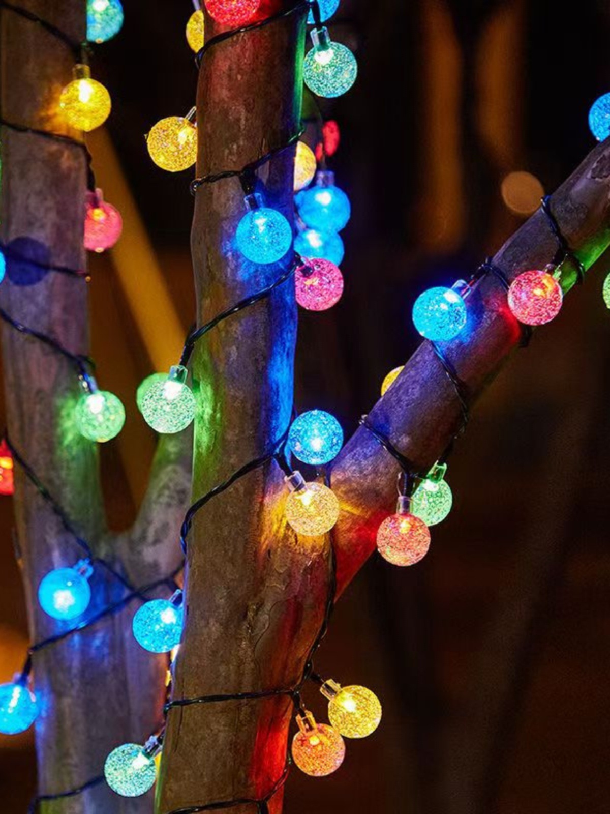 LED太阳能灯串彩灯户外防水树灯露营天幕氛围灯满天星庭院装饰灯