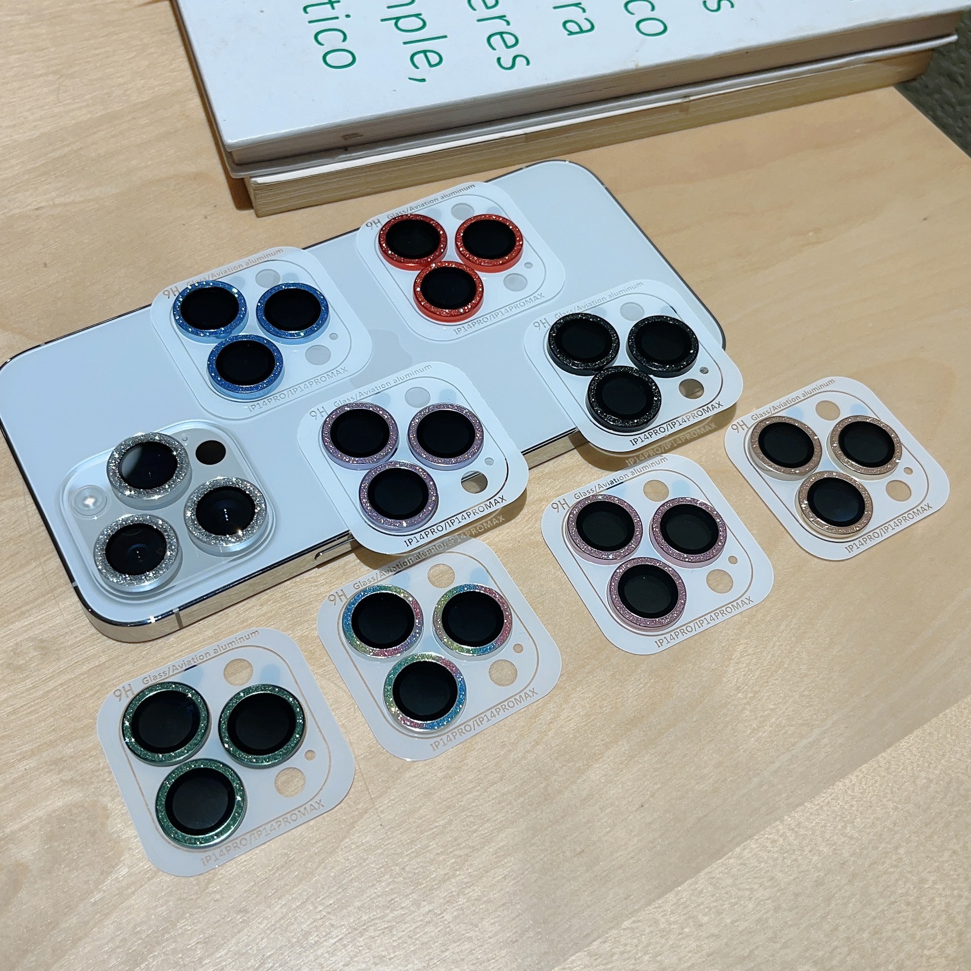 The dazzling glitter lens film is suitable for iPhone16pro, Apple 15promax camera protection ring, 14pro female