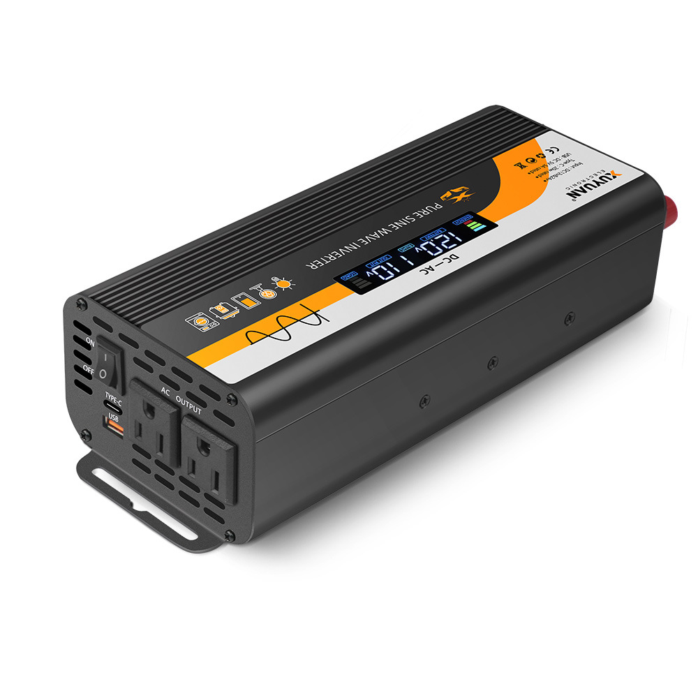 旭缘xuyuan纯正弦波逆变器12v/24v转110v太阳能美规转换器3600W白底实物图