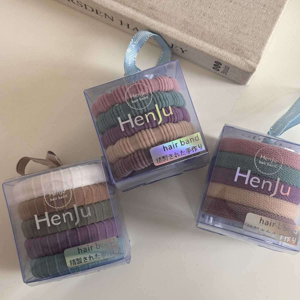 5 box-packed high-elasticity seamless leather band women's hair band headwear that won't damage hair and leave no marks. New hair tie Specification image