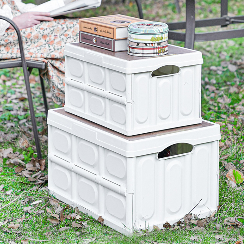 露营收纳箱折叠收纳盒家用车载后备箱食物箱便携野营储物箱防水细节图