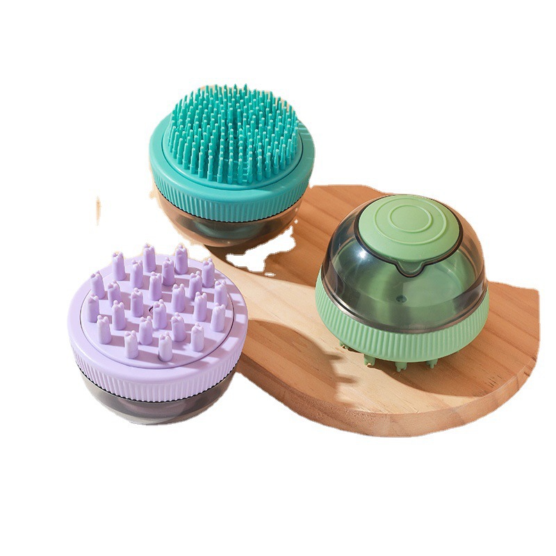 Pet bath brush, dog bath brush, massage wonder, cat cleaning brush, dual-purpose, thick and thin, with interchangeable soft bristles at both ends Item Picture