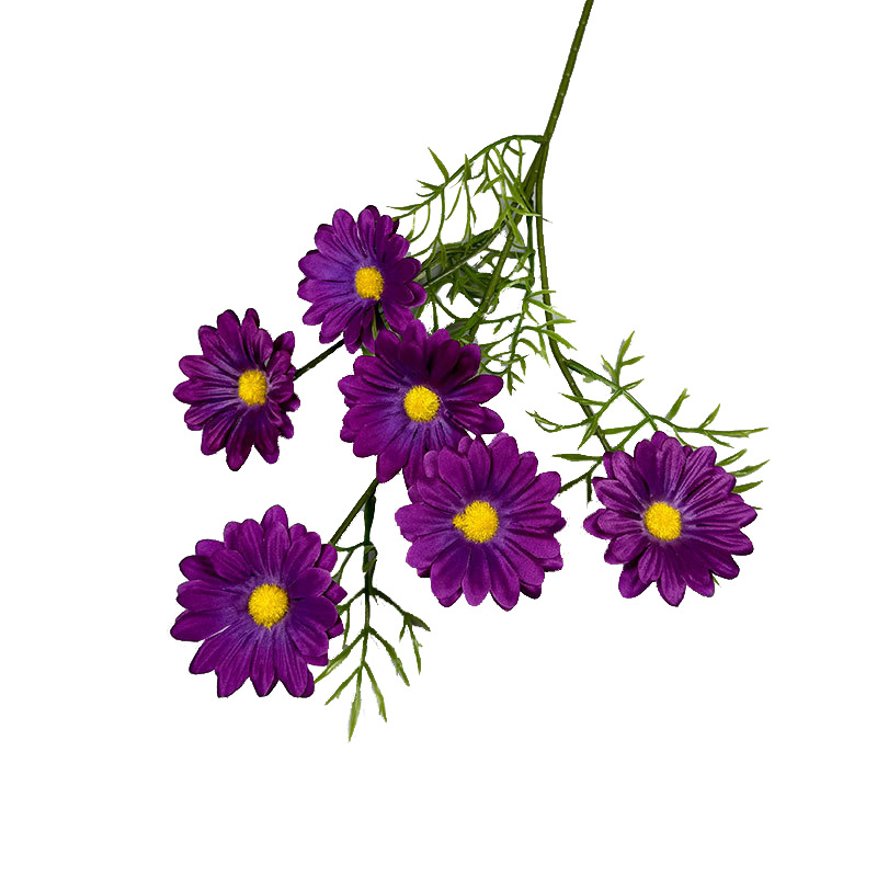 仿真花DIY发饰配件/假花/5朵塑膠花/仿真花/假花批发白底实物图