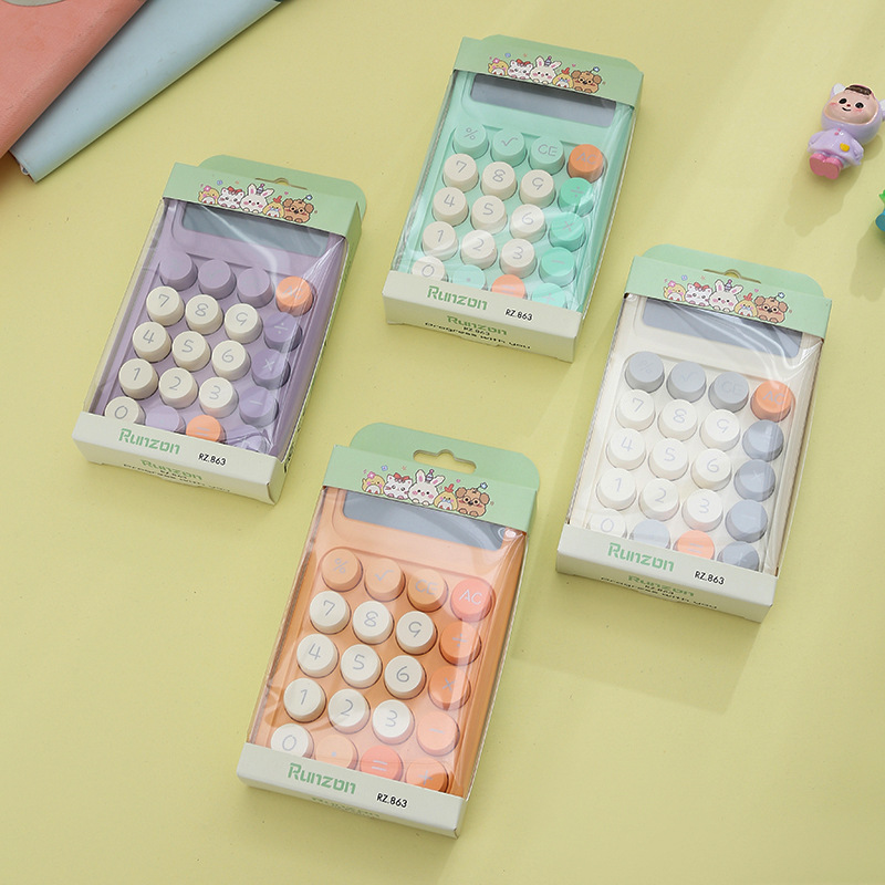 The RZ-863 mechanical key calculator is a dopamine-colored calculator for students and an eight-digit office arithmetic computer details Picture