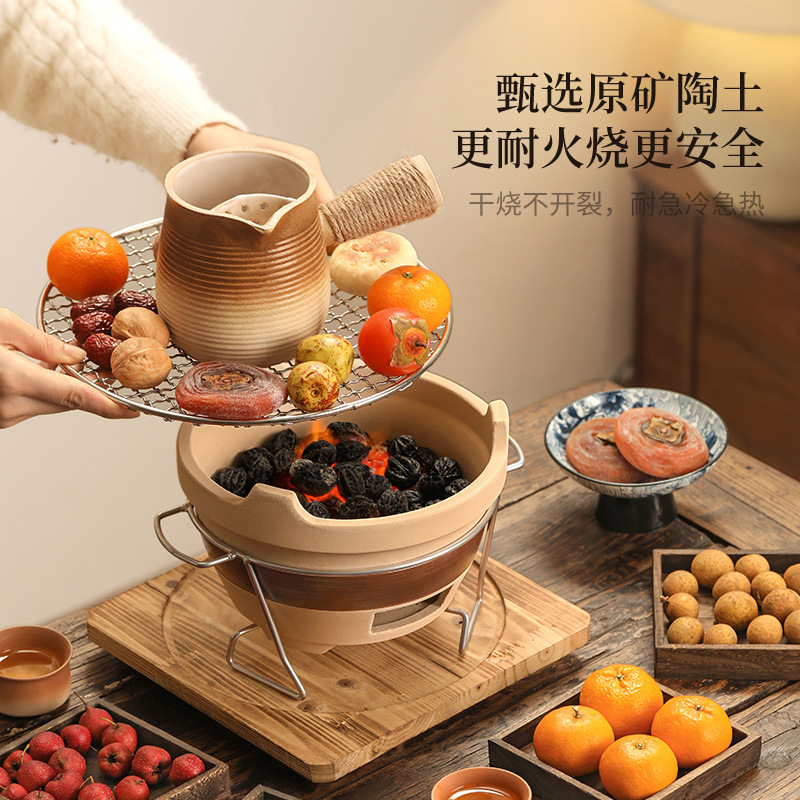 围炉煮茶炭炉器具全套烧烤炉家用烤火炉套装木炭炉子围聚泥炉户外产品图