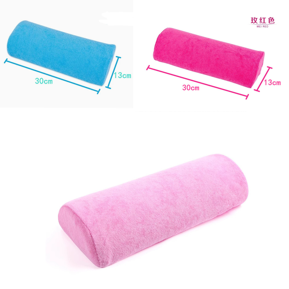 Cross-border nail art hand pillow, nail towel hand pillow, semi-circular wrist pillow, detachable and washable pink nail art tool hand pillow Specification image