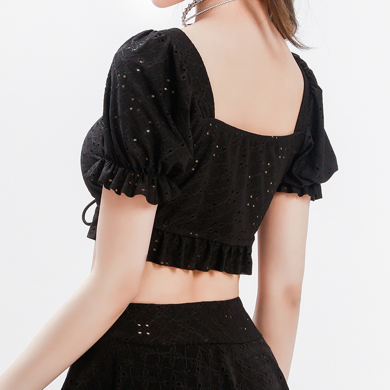 2026 New two-piece swimsuit women's one-piece skirt style pure desire high-end feel conservative belly cover-up slimming vacation hot spring swimsuit 028495 Application Scenario