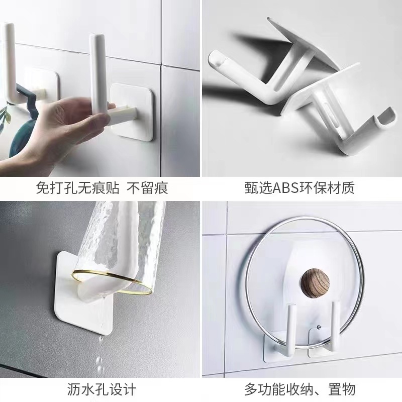 L-shaped hook, strong adhesive hook, multi-functional, no need for drilling, no trace, kitchen storage, L-shaped stand, leather case, household storage Specification image