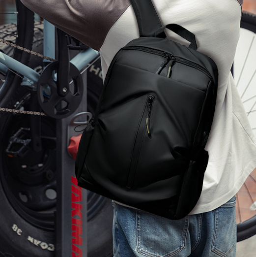Cross-border casual backpack, men's business commuting computer backpack, trendy travel student backpack logo Application Scenario
