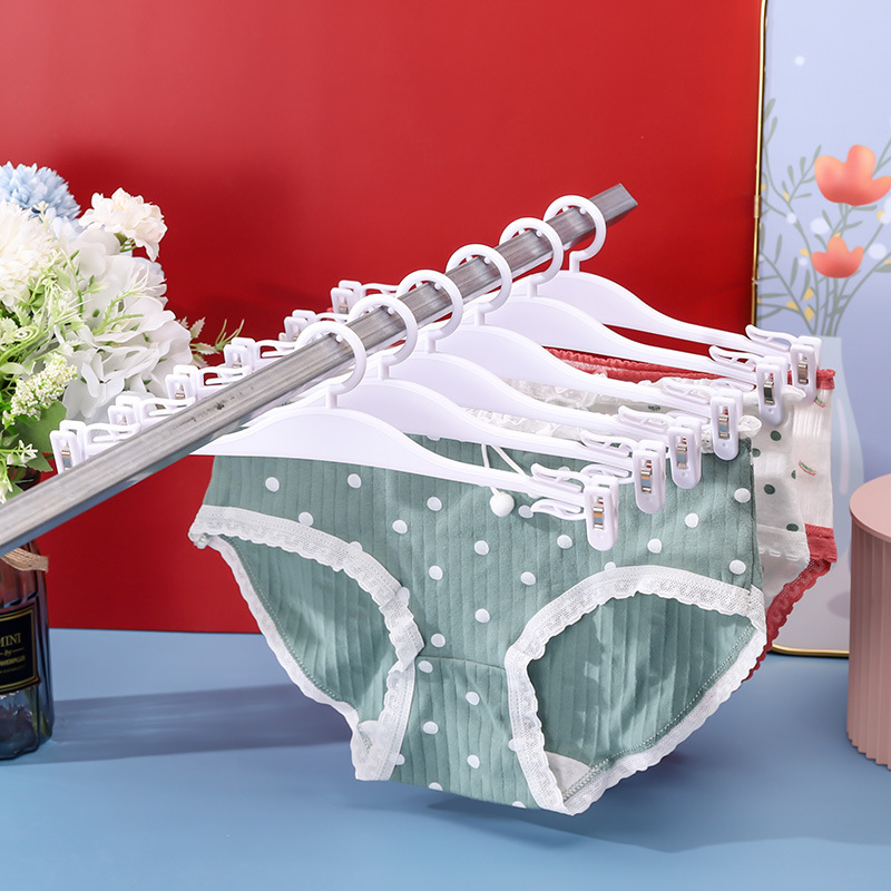 Underwear hanger, white plastic inner hanger, small underwear hook, underwear clip, drying women's bra clip, underwear store