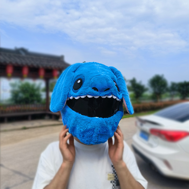 Motorcycle helmet protection cover, motorcycle street blast, powerful and stylish helmet cap, helmet plush helmet cover, decorative blue di Specification image