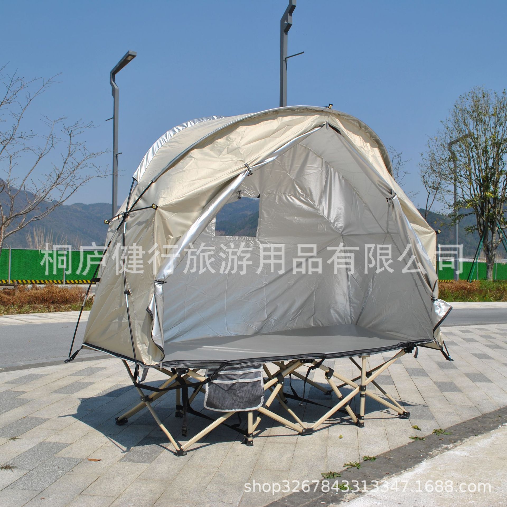 Two-in-one ground tent, camp bed tent, individual soldier tent, independent single person backpack camping tent without bed Specification image