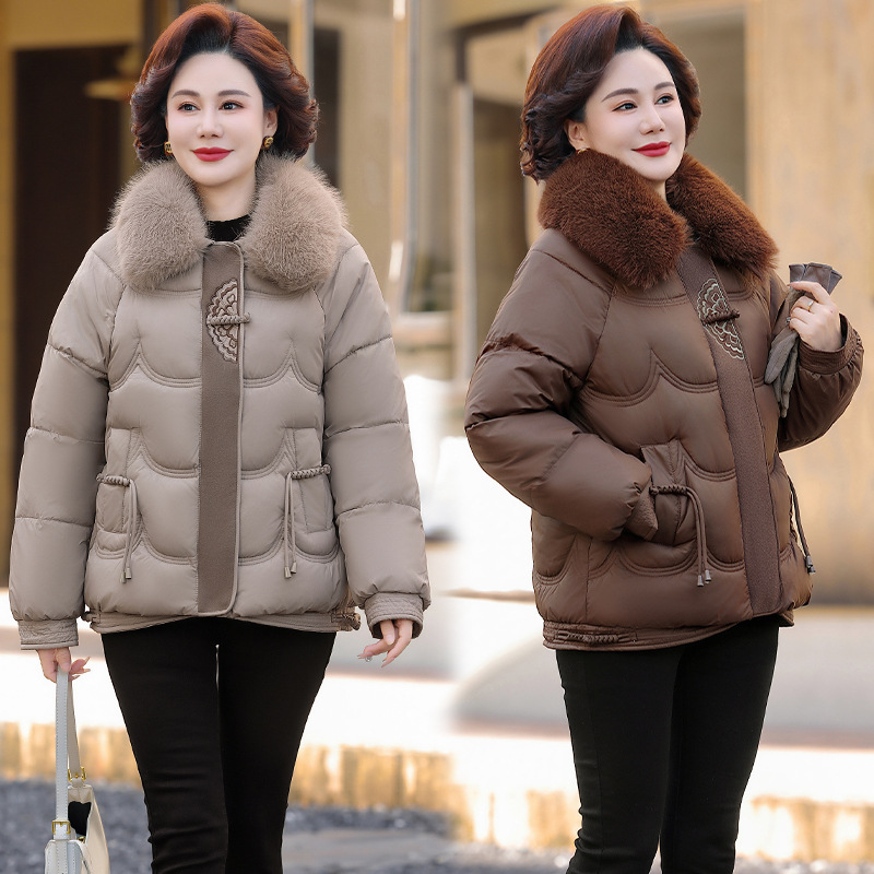 档口批发2025新款中年妈妈装棉服棉衣中老年加厚冬棉袄奶奶装外套